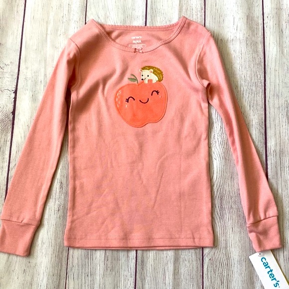 🍎🦔 NWT Carter’s 4T or 5T 4-Piece Pajama Set - Hedgehog/Apples 🦔🍎 - Picture 3 of 5